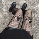 Bomve Black Friday Christmas Thanksgiving Gothic Fishnet Socks Starry Skull Dark Stockings Punk Women's Bottoming Pantyhose Ins Mesh Socks