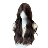 calico hair Wig Women's Long Hair Natural Water Ripple Mid-Length Eight-Character Long Curly Hair Fluffy Artificial Human Hair Full Top Full Head Cover