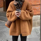 carhartt vest outfit Christmas outfits winter outfits  Black Friday Retro High-Grade Sweater Coat Women's Cardigan Autumn and Winter Lazy Style Solid Color Sweater