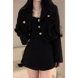 Short Coat Suit Hot Girl Metal Button Sling Dress