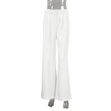 y2k outfits White High Waist Pants Fashionable Simple Casual Pants Suit Pants Loose Autumn Women's Clothing