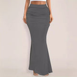 white dress Style 2024 Summer New Women's Skirt Sexy Slim-Fit Sheath Pleated Large Skirt Long Skirt