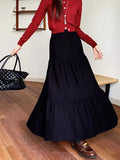 guys in skirts Elegant Gentle Style Cake Skirt Women's Autumn and Winter Solid Color Slimming Large Swing Umbrella Skirt Casual Dress