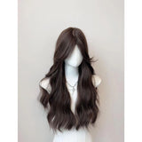 calico hair Wig Women's Long Hair Natural Water Ripple Mid-Length Eight-Character Long Curly Hair Fluffy Artificial Human Hair Full Top Full Head Cover