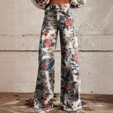 Bomve 90s fashion plus Size Women's Casual Pants Thin Imitation Jeans Trendy Women's Pants Must Have Western Style Pants