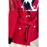 womens christmas outfit Christmas party outfits High-End Super Nice Red Woolen Coat New Year Woolen Coat 2025 Winter