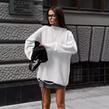 Women's Street Style christmas outfits Solid Color Pullover Sweater Autumn and Winter New 2024 round Neck Long Sleeve Bottoming Knitted Sweater