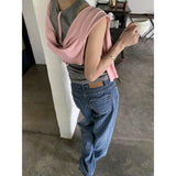 Korean Style 2024 Personalized Heart-Shaped Striped jeans Women's All-Match Street Style Straight Pants Women