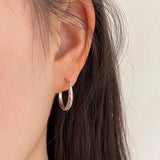 short mens haircut Star Light Wheel Ear Ring Large Circle Neutral Anti-Allergic Simple Earrings Korean Style Light Luxury