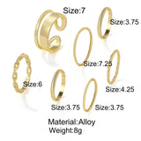 Christmas Thanksgiving Gifts Minimalist Golden Joint Ring Suit Ins Trendy Cold Wind Index Finger Ring Combination Rings