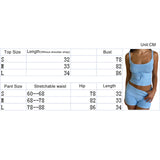 Bomve-Women 2 Piece Clothes Sets Y2k Solid Knitted Long Sleeve Crop Tops Camisole High Waist Shorts Clubwear Outfits Loungewear