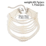 Creative Elegant Imitation Pearl Beads Chain Necklace for Women Collares Goth Round Circle Choker Y2K Jewelry Party Accessories