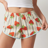 Bomve-Women Summer Y2K Aesthetic Pajama Shorts Sexy Low Rise Floral Print Loungewear Shorts Retro Fairy Grunge Boxers Sleep Bottoms