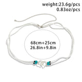 Boho Two Heart Seed Bead Waist Chain Belly Belt for Women Summer Bikini Sexy Harness Link Body Jewelry Festival Y2K Accessories