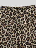 BOMVE Leopard Print Women Pants 2024 Summer High Waist Straight Trousers Ladies Chic and Elegant New In Pant Dropshipping