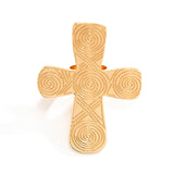 Exaggerated Goth Big Cross Jesus Adjustable Open Rings for Women Trendy Creative Geometric Finger Rings Christian Couple Jewelry