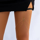 Bomve Multilayer Thin Leg Thigh Lingerie Chain Women Summer Bikini Sexy Adjustable Body Jewelry Garter Nightclub Accessories