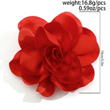 Bomve 17CM Exaggerate Handmade Large Satin Flower Brooch for Women Wed Bridal Elegant Broochs Party Jewelry Accessories Gift