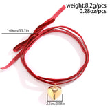 140CM Long Rope Chain With Tiny Love Heart Pendant Necklace for Women Goth Adjustable Bowknot Korean Velvet Choker Y2K Jewelry