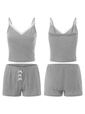 Bomve Women's Y2K Vintage Striped Pajama Set Lace Trim V-neck Camisole +Low Waist Bow Shorts Sleepwear Loungewear Suit