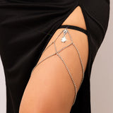 Sexy Luxury Waterdrop Rhinestone Pendant Leg Thigh Chain Women Summer Bikini Boho Elastic Band Bandage Garter Belt Body Jewelry