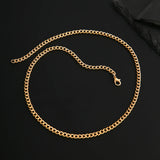 Classic Simple Smooth Cuban Curb Chain Necklace for Women Trendy Gold Color Adjustable Choker Grunge Jewelry Steampunk Men Gift