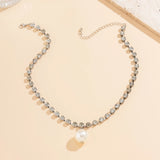 Luxury Elegant Rhinestone Chain Necklace for Women Wed 2024 Imitation Pearl Beads Pendant Choker Grunge Jewelry Steampunk Men