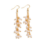 Bomve Kpop Elegant Imitation Pearl Tassel Drop Earrings for Women Wed Bridal Sweet Hanging Piercing Earrings Jewelry Gifts