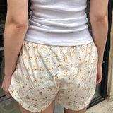 Bomve-Women Retro 90s Aesthetic Shorts Cute Boyshorts Panties Lady Plaid Floral Print Front Button Sleepwear Bottoms Underwear