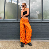 Bomve Y2K Aesthetic Vintage Cargo Pants Harajuku Baggy Trousers Joggers Hip Hop Sporty Sweatpants Korean Retro Grunge Streetwear