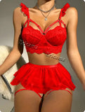 Bomve-Sexy lingerie Bra And Panty set Exotic Costumes Sensual Transparent Erotic Apparel Porn Goth Mesh Sex Outfit Top and Briefs