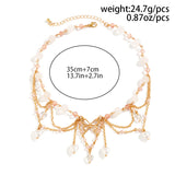 Elegant Kpop Butterfly Imitation Pearl Love Heart Pendant Choker Necklace Women Tassel Chain Aesthetic Jewelry Wed accessories