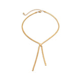 Bomve Creative Simple Flat Blade Snake Chain Necklace for Women Collares Sexy Chest Clavicle Link Fashion Jewelry Accessories