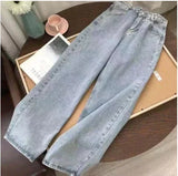 Bomve-American Vintage Women Cargo Pants Low Waist Straight Fake Zippers Multis Pockets Baggy Jeans Y2K Blue Aesthetic Old Trousers