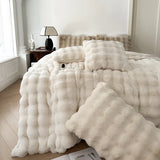 Luxury Faux Rabbit Fur Bedding Set, Velvet, Fleece, Plush, Soft, Warm, Comfortable, Duvet Cover, Bed Sheet, Pillowcases, Winter