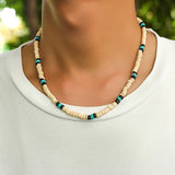 9 Styles Mens Summer Beach Wooden Beaded Surfer Necklace Simple Geometric Tribal Ethnic Handmade Chain Steampunk Male Jewelry