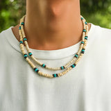 9 Styles Mens Summer Beach Wooden Beaded Surfer Necklace Simple Geometric Tribal Ethnic Handmade Chain Steampunk Male Jewelry