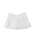 Bomve-V Cut Pleated Micro Mini Skirt