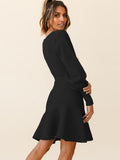 Bomve-Black Friday-Winter outfits Women's slim and thin temperament bottoming sweater dress