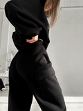 Bomve-Black Friday-Winter outfits Ladies new fashion sports casual sweater set