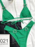 Bomve-New double-sided sexy love swimsuit bikini