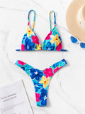 Bomve-New bikini floral print three-piece set (with skirt)