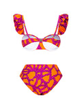 Bomve-New Fashion Sexy Printed Vacation Bikini Set