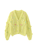 Bomve-Christmas Thanksgiving Black Friday Emilia Knit Cardigan in Lime