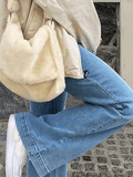 Bomve-Mid Waist Washed Boyfriend Jeans