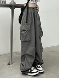 Bomve-Ruched Pocket Baggy Cargo Pants