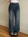 Bomve-Vintage Blue Wash Boyfriend Jeans