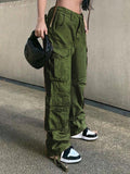 Bomve-Vintage Multi Pocket Patched Cargo Jeans