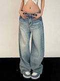 Bomve-Vintage Washed Mopping Loose Boyfriend Jeans