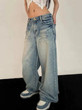 Bomve-Vintage Washed Mopping Loose Boyfriend Jeans